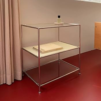 【VAMIR】オグレ　ステンレス　モジュール　クリア3枚　3段ラック　韓国　家具 VAMIR】オグレステンレスモジュールクリア3枚3段ラック韓国家具