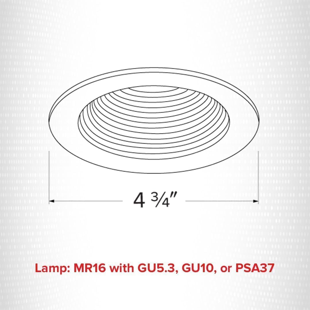ELCO Lighting 4 Inch Adjustable Step Baffle Trim – Low Voltage Recessed Downlight, MR16 GU5.3/GU10/PS37 Compatible, Phenolic Baffle, White Finish (Pack of 12)