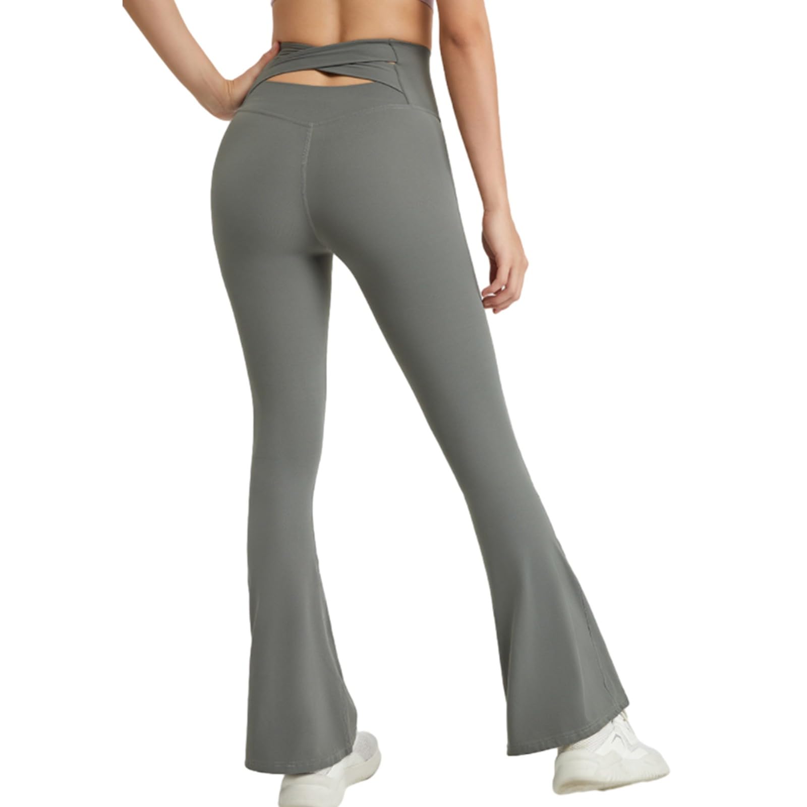 DLOODA Leggings Donna Svasati Con Tasche - Vita Alta Per Yoga E Controllo Pancia