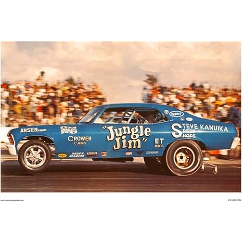 CrashDaddy Jungle Jim Chevy Nova Funny Car 1970 Racing Poster Vintage Type Cover