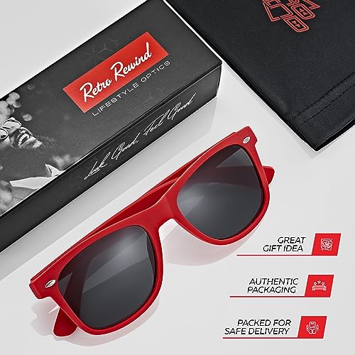 Image of Retro Rewind Polarized Sunglasses for Women Men - UV400 Classic Square Vintage Shades Trendy Unisex Sun Glasses