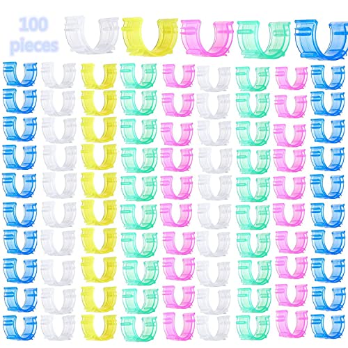 Image of Fbshicung 100 Pcs Sewing Bobbin Clips,Plastic Bobbins Small Clip Accessory Thread Clips Holder Sewing Tool(5 Colors)
