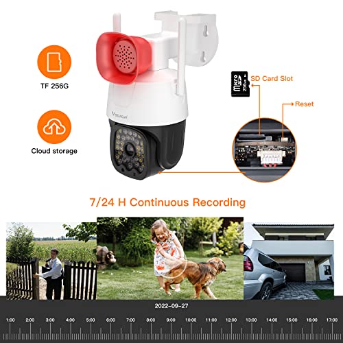 Image of VSTARCAM 3MP Security Camera Outdoor,Home Camera Security, Outdoor WiFi Camera with 2.5-Inch High-Decibel Speaker, 360 PTZ Camera, Motion Detection,Two-Way Audio,Siren, Color Night Vision 01
