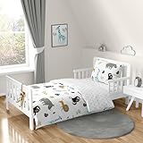 Turquoise and Navy Blue Safari Animal Mod Jungle Boy or Girl Toddler Kid Childrens Bedding Set by Sweet Jojo Designs - 5 Pieces Comforter, Sham and Sheets