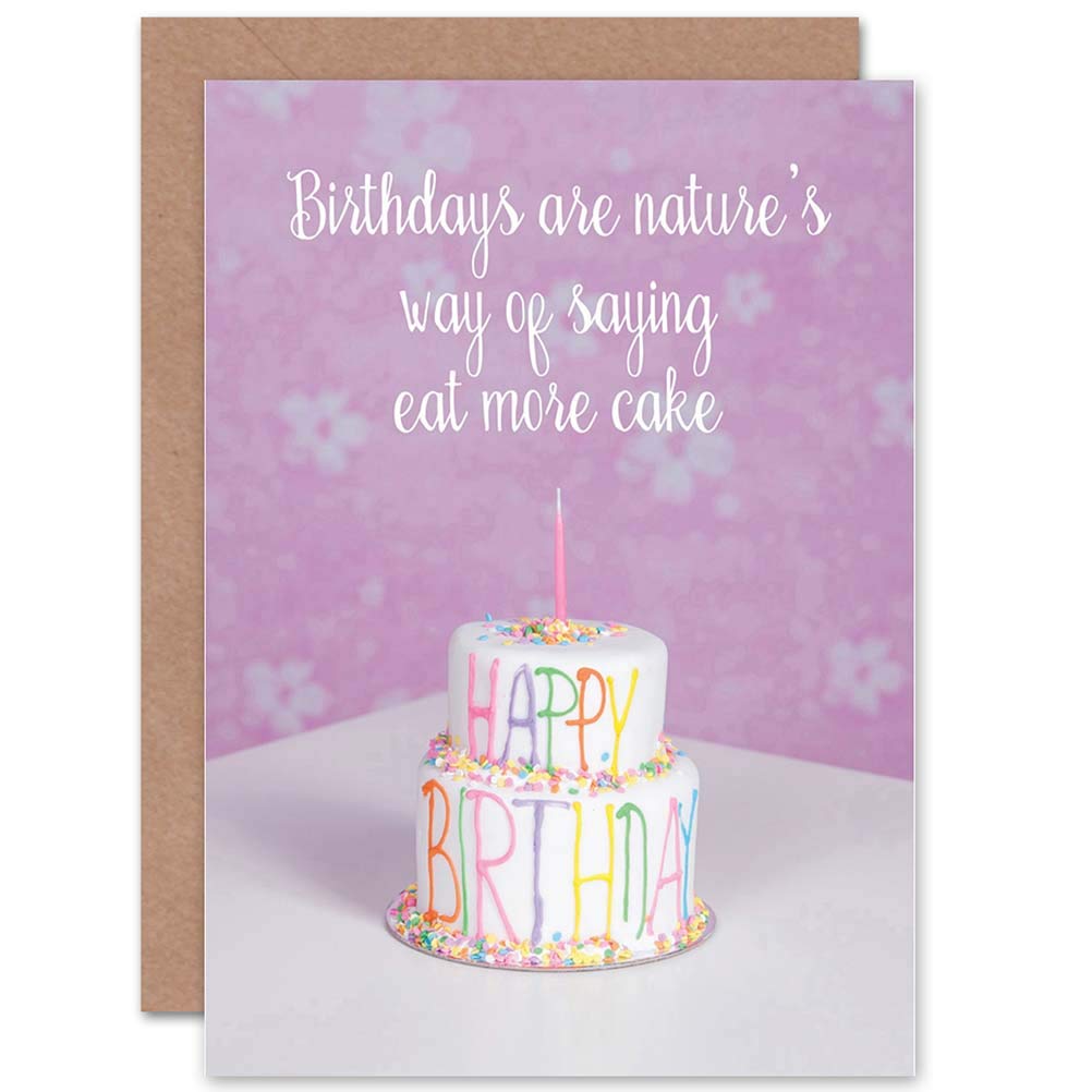 Wee Blue Coo CARD BIRTHDAY HAPPY FUN NATURE'S WAY EAT CAKE MORE GIFT