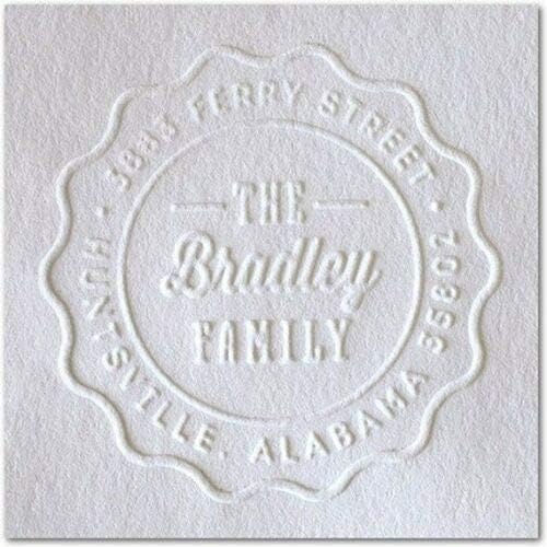 Custom Family Embosser - Personalize with Initials & Text - Hand-Held Embossing Stamp - Monogram, Seal Embosser Best for Books, Envelopes, Napkins - 1.625 inch