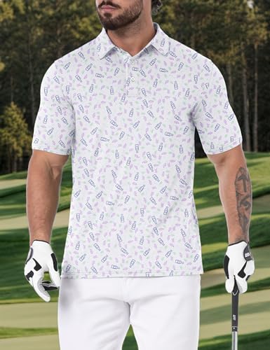 Askdeer Men's Golf Polo Shirts Short Sleeve Performance Dry Fit Polo Shirt Moisture Wicking Casual Golf Shirts2
