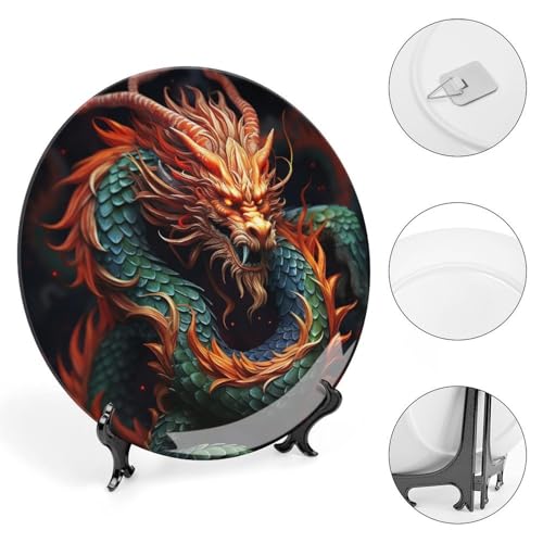 Plato decorativo chino de porcelana ósea, blanco, 6 pulgadas miniatura 4