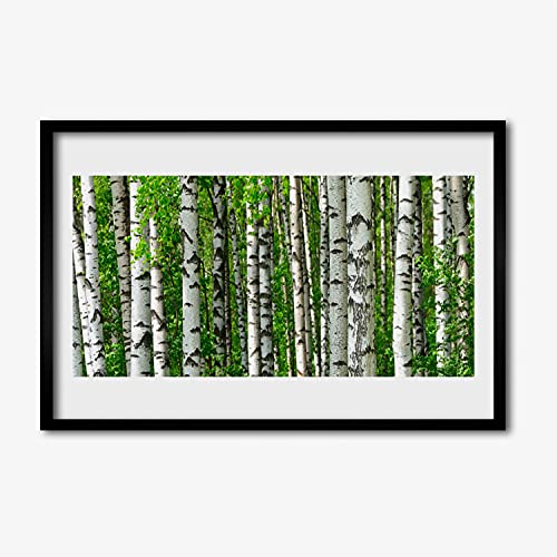 Affiche avec cadre murale salon et chambre motif arbres de nature et forêt sauvage