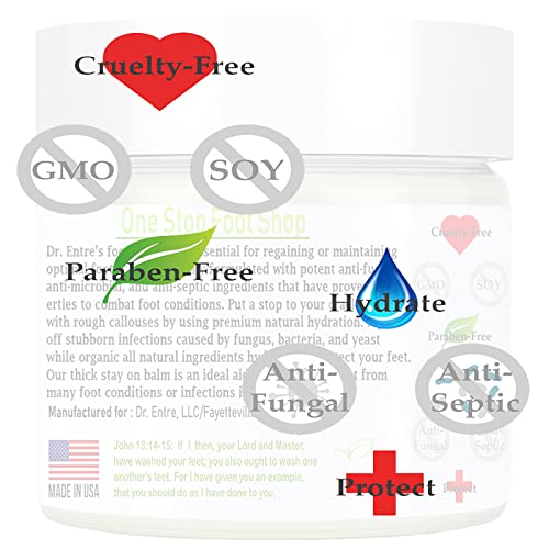 Dr. Entre's Foot Balm: Tea Tree Oil & Shea Butter Based - Organic Treatment Cream For Athletes Foot, Dry Feet, Cracked Heels, Itching, And Odor - Foot Care E-Book Included #TOP5