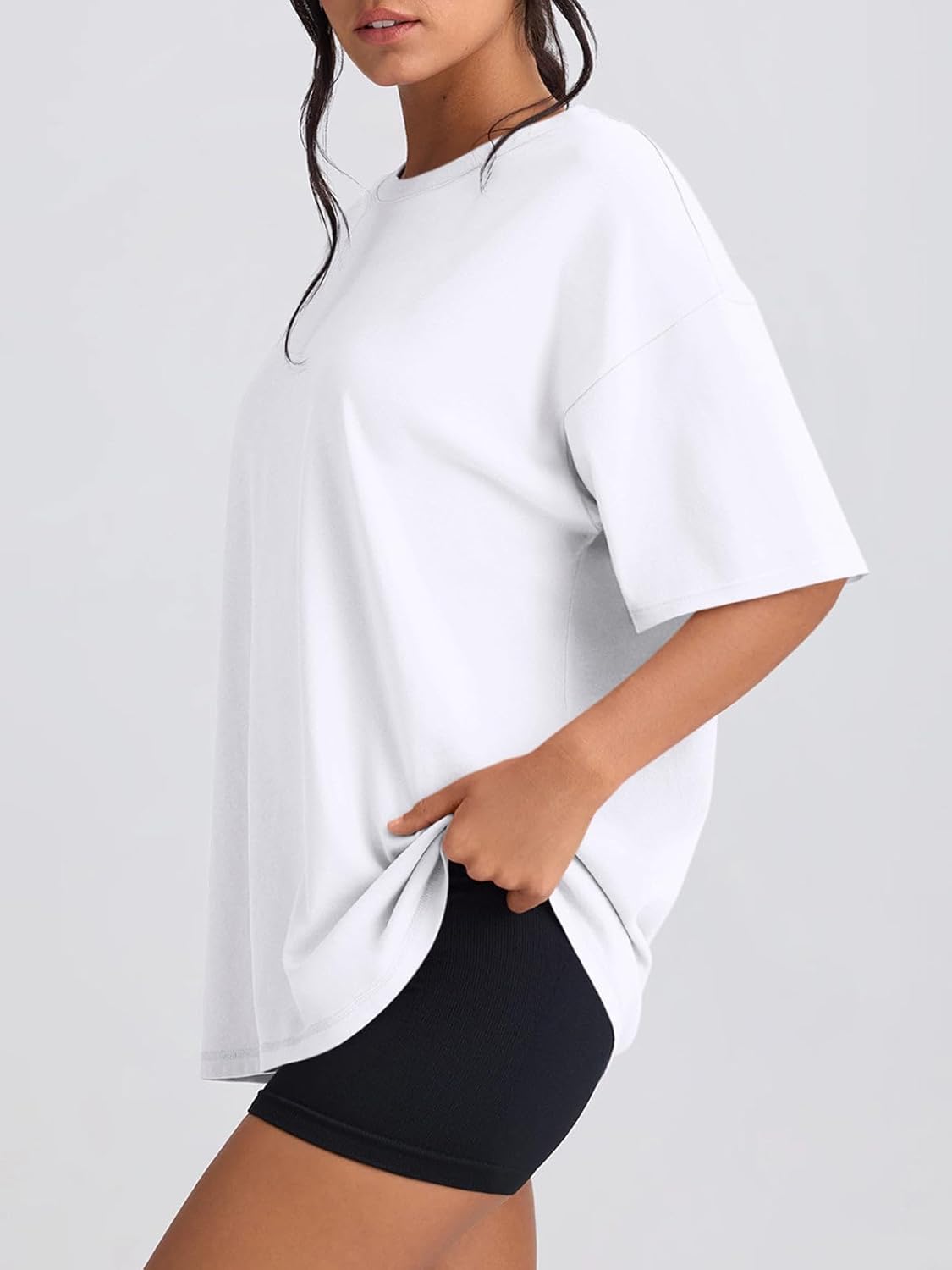 REORIA Womens Oversized Summer T Shirt Short Sleeve Crewneck Workout Top Plus Size Casual Tee 2025 - Image 3