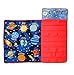 Baby Boom Funhouse Explore Planets & Outer Space Kids Nap Mat Set – Includes Pillow And Fleece Blanket – Great For Boys Napping during Daycare Or Preschool - Fits Toddlers, Blue, For Ages 3-5