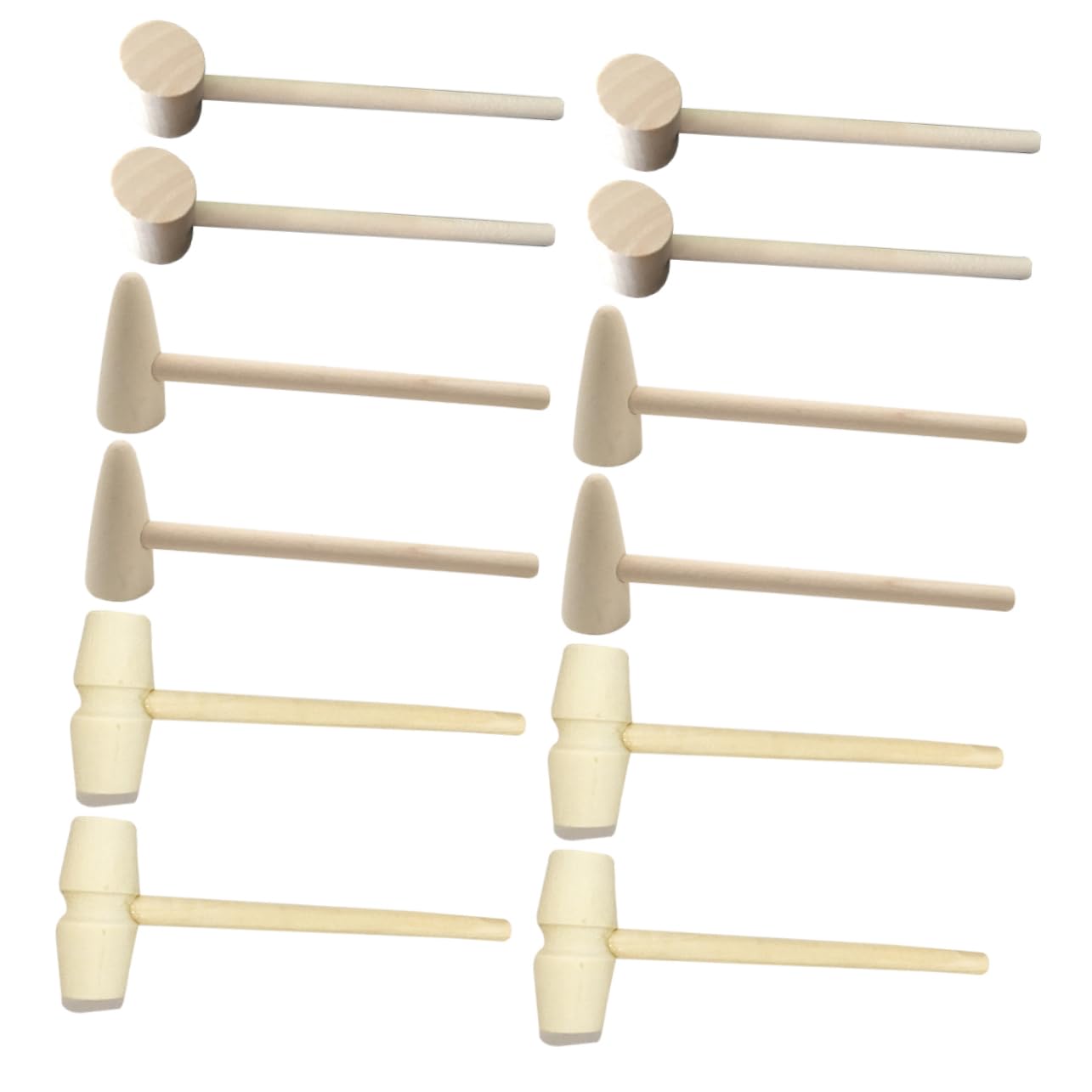 ERINGOGO 15pcs Wooden Wood Mallets Toy Mini Wood Mallets Children Mallets Children Wood Hammer Small Wood Mallets Mini Mallets Children Wood Mallets, 14CM