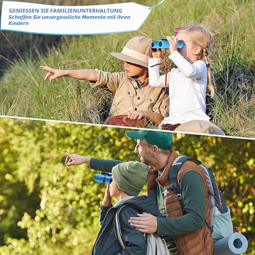 Kizplays® Fernglas für Kinder, 8x21 Ferngläser Klein Fernglas Klein für Erwachsene und Kinder HD Feldstecher Inklusive Vogelbeobachtung Wandern Sightseeing und Sport Geburtstag Spielzeug