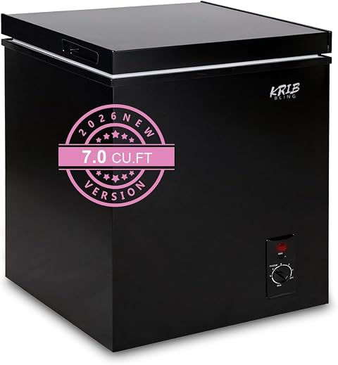 KRIB BLING KB02 FLG-100Q-BLACK 7.0-2 7 cu ft Chest Freezer Black