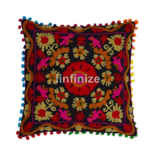 iinfinize Set 5 Stück Hippie Quaste Kissenbezüge marokkanische Baumwolle Kissenbezüge Dekorative Sofa Sham 40,6 x 40,6… – Bild 3