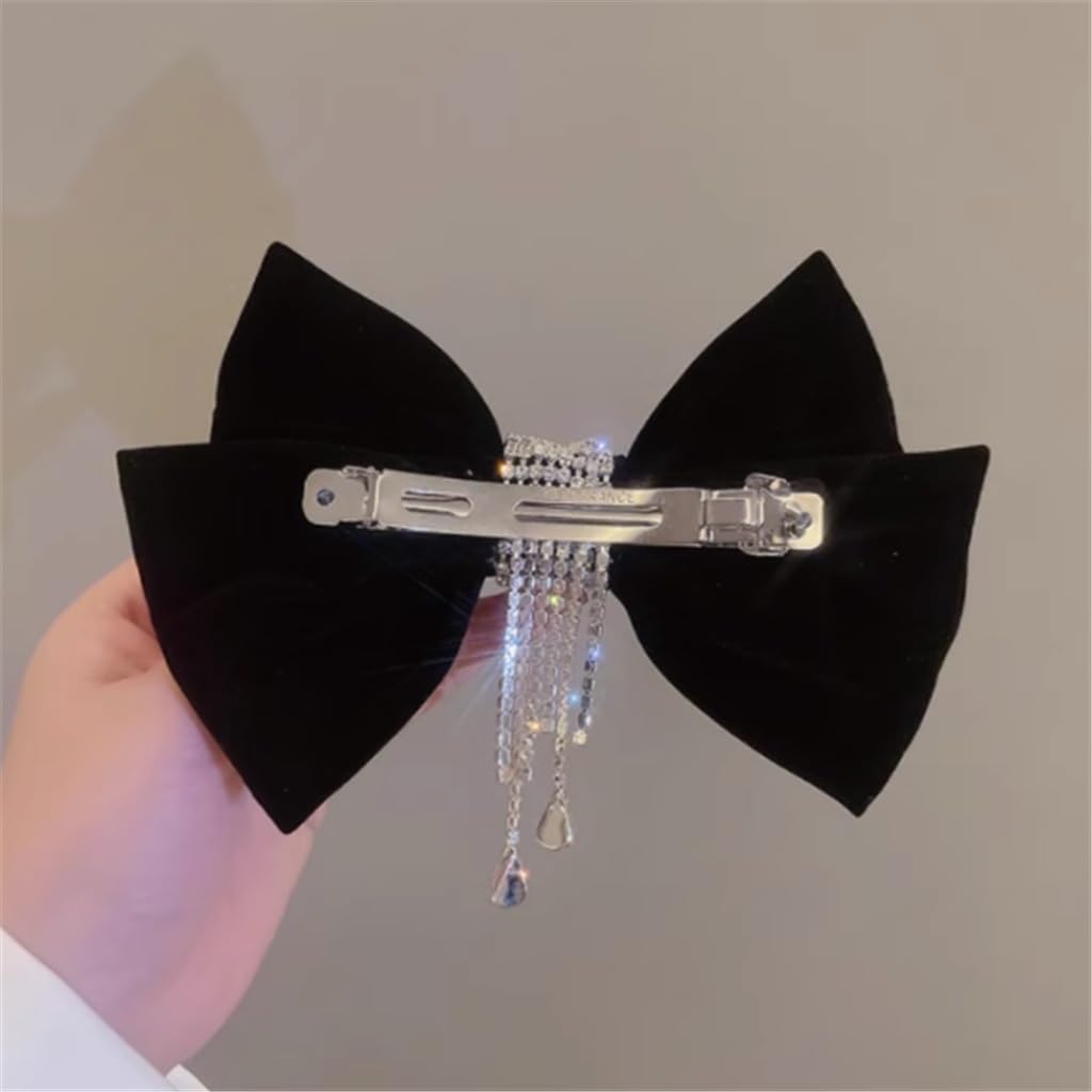Diamonds tassel red headdress hair clips back of spring clip hairpin accessories