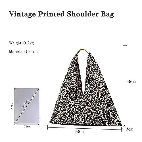 Image of CORIOS Canvas Handbag for Women - Ethnic Style Tote Top Handle Summer Beach Large Shoulder Bag