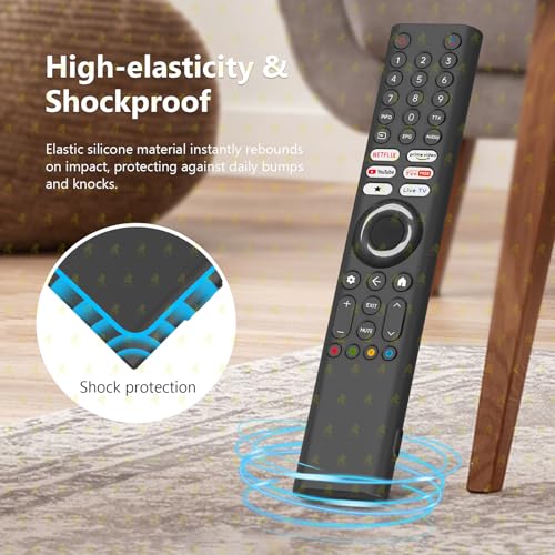 Image of RAYA Silicone Protective Cover Compatible with Xiaomi Mi TV Remote | 2025 Edition Mi FX /F Series /F Pro /X Pro /X Series TV Remote Case [Remote Not Included] (Black)