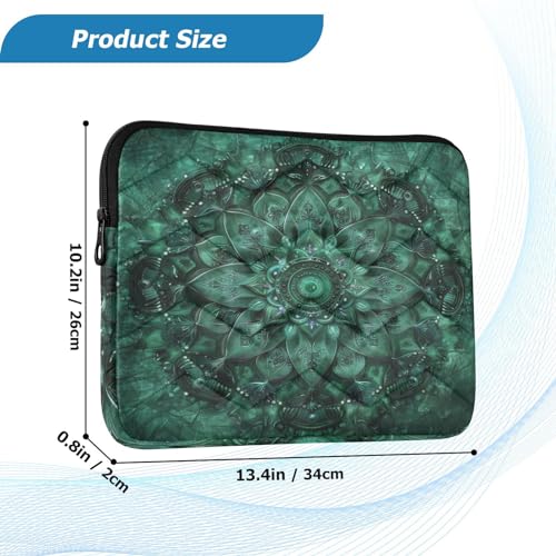 Funda para portátil 13-14 pulgadas con textura Mandala verde miniatura 3