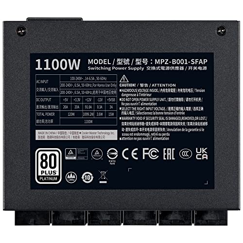 V 1100 SFX Platinum - Spina EU, 80 Plus Platinum, Alimentatore Modulare, per Case da Mini-ITX a ATX, Supporto Full ATX 3.0, Ventola FDB Silenziosa 92mm, 10 Anni di Garanzia - 1100 W - Alimentatore - Immagine 5