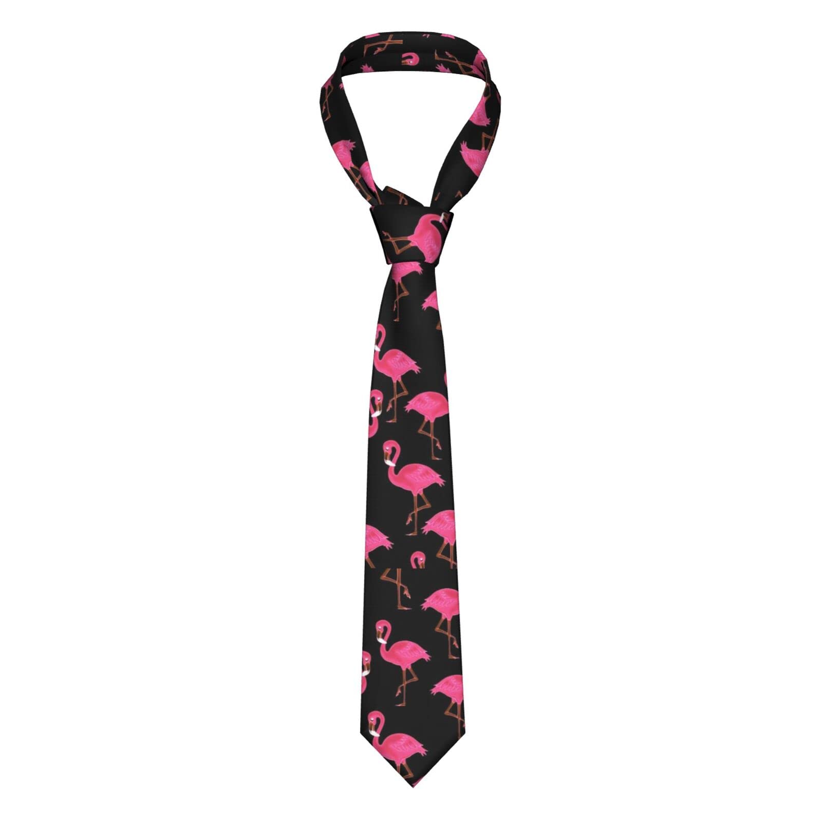 KWQDOZF Lovely Pink Flamingos Men'S Ties Colourful Cartoon Horses Print Ties For Groom, Groomsmen Neckties Wedding Costume Accessories