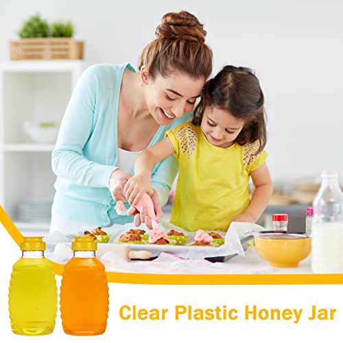 8 Pcs 16 Oz Plastic Honey Jar,Clear Plastic Squeeze Honey Bottles,Empty Squeeze Honey Bottle Container Holder With Flip Lid For Easy Storing And Dispensing #TOP4