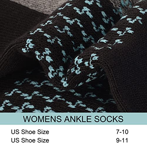 Image of VRD Womens Ankle Socks, Bamboo Rayon 6-Pairs Athletic Running Low Cut Socks With Tab