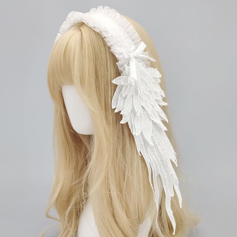 Amazon | [アヘガオ] ヘッドドレス 髪飾り 白 天使の羽 悪魔ヘアピン