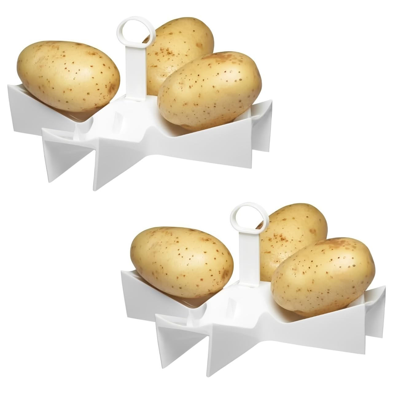 Sizi 2pcs Microwave Potato Baker Rack BPA Free Potato Holder Jacket Spuds Holder for Stand Baking Potatoes Kitchen Tool