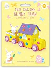 PRISTINE ENTERPRISE Easter Art and Craft Activity Make Your Own Bunny Train 16 Pieces Set with Instruction Sheet. Easter Gifts for Kids, Easter Holidays Activity for Kids and Adult.