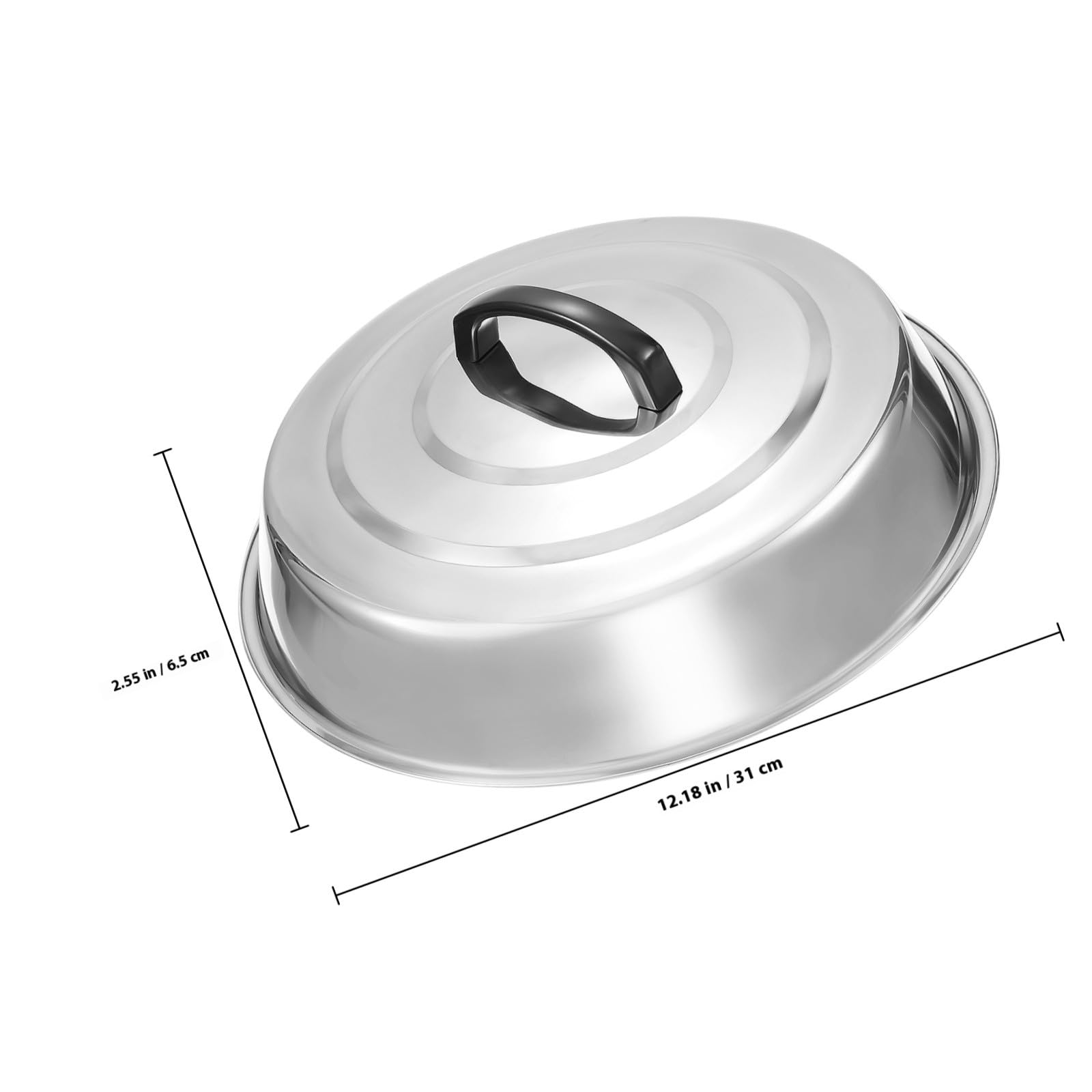 Coperchio Padella 30cm in Acciaio Inossidabile, Resistente e Spill-proof, Design Rotondo a Cupola per Grill e Facile da Pulire