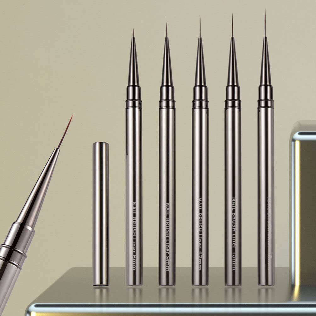 FRCOLOR Nail Art Brush Ultra Fine Liner Pen 7.08 Inch Precision Manicure Tool for Detailed Nail Drawing Diy Designs Suitable for Home and Salon Use