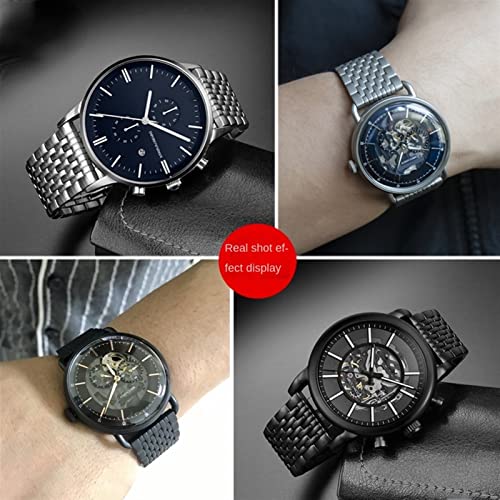 Bracelet montre 22mm acier solide SCRUBY fermoir pliant sécurisé noir - 4