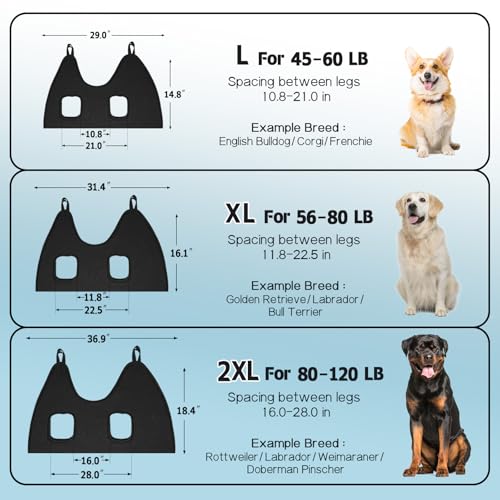 Image of Supet Dog Grooming Hammock Harness for Dogs Cats, Relaxation Pet Nail Clipper Hammock, Restraint Dog & Large Animal Leashes Sling for Groomingk for Nail Trimming (Black, XL)