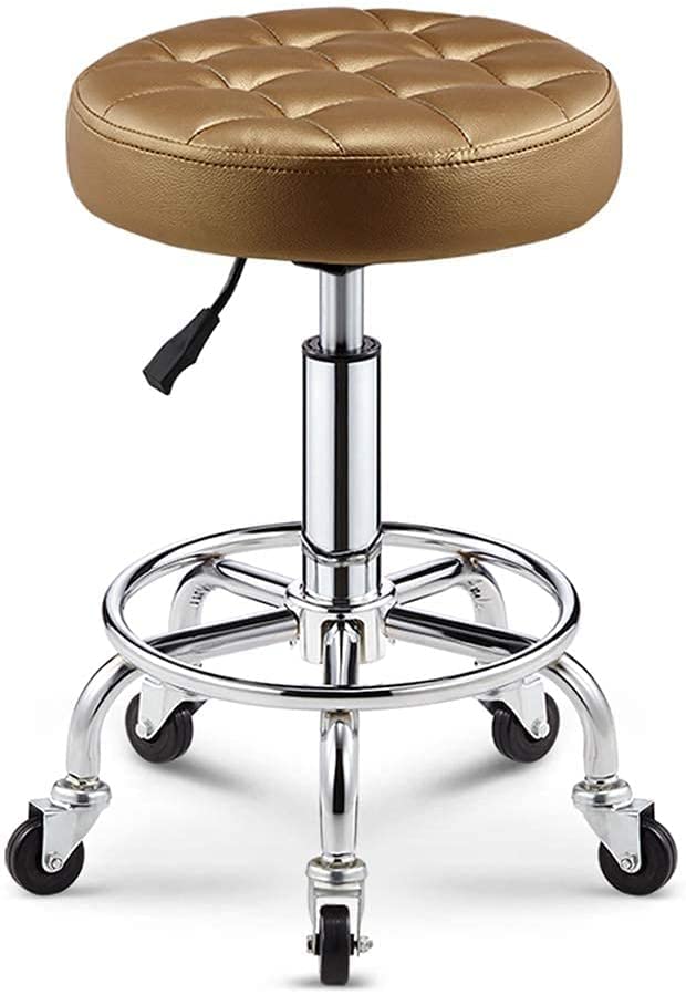 Tattoo Stool with Wheels Round Chair High Rolling Swivel Stool 360-degree Rolling Wheel (Color : C)