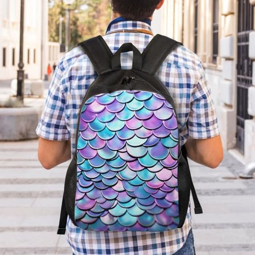 Sac à dos ordinateur imperméable au design unique sirène aquarelle noir et léger - 2