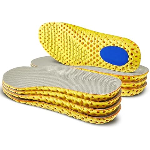 Unittype 4 Pairs Shoe Inserts for Men Women Memory Foam Insoles Shock Absorbing Breathable Replacement Insoles for Men Women Work Boots Running Sports Shoes Boots(Women US 5-8,Beige) Cover