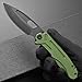Ccanku C1136 Folding Knife D2 Steel Blade G10&Steel Handle EDC Tool Outdoor Hunting Camping Knife (Green)