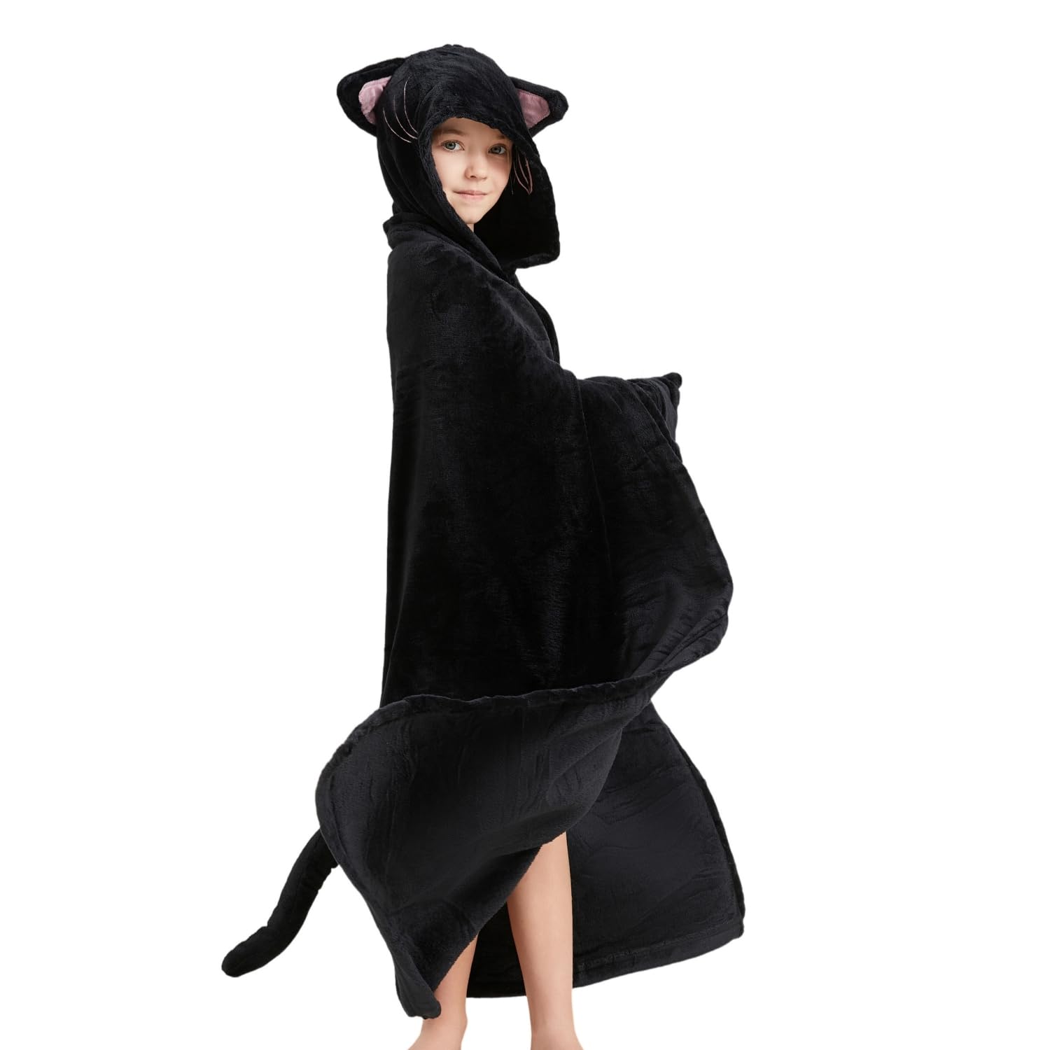 Manta Con Capucha De Gato – Forro Polar Suave, Diseño Manos Libres, Tamaños XL, Ideal Para Leer, Ver Series O Acampar