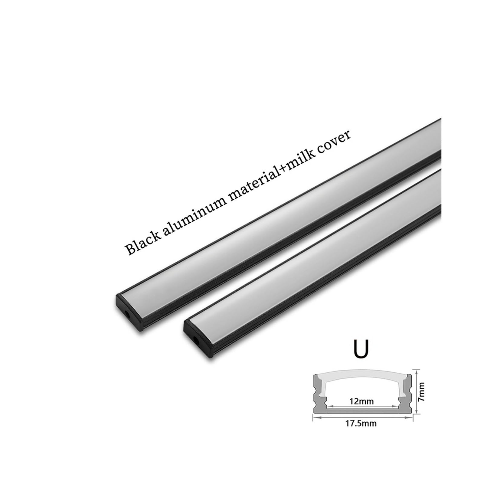 1-28 unids/lote 0,5 m perfil de aluminio LED negro for 5050 5630