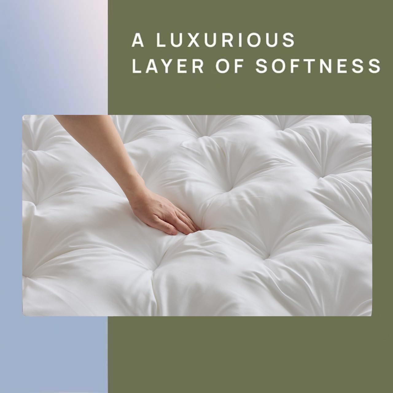 SHOUREN 5 Inch Memory Foam Mattress Topper Queen for Back Pain Relief, Extra Thick Gel Memory Foam Bed Topper, Soft Fluffy Supportive Pressure Relief Mattress Pad, 80"x60"