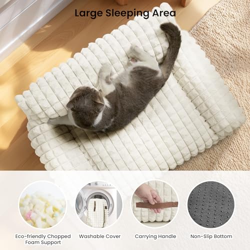 image for blunique Cat Beds for Indoor Cats - Cute Cat Couch Fluffy Pet Sofa wit