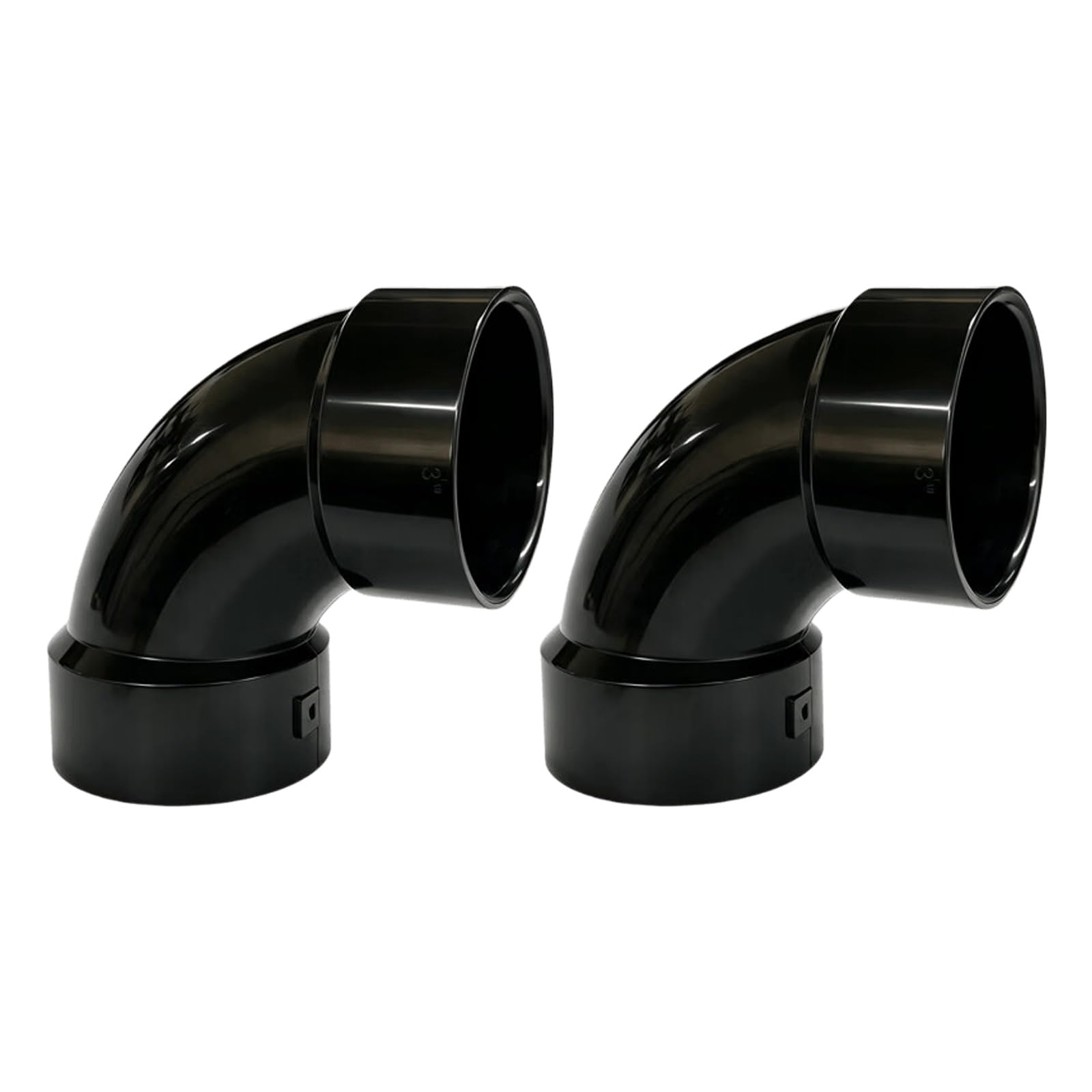 LESSO 2PCS 1 1/2" 90 Degree Sweep Elbow, ABS DWV Pipe Fitting, Black