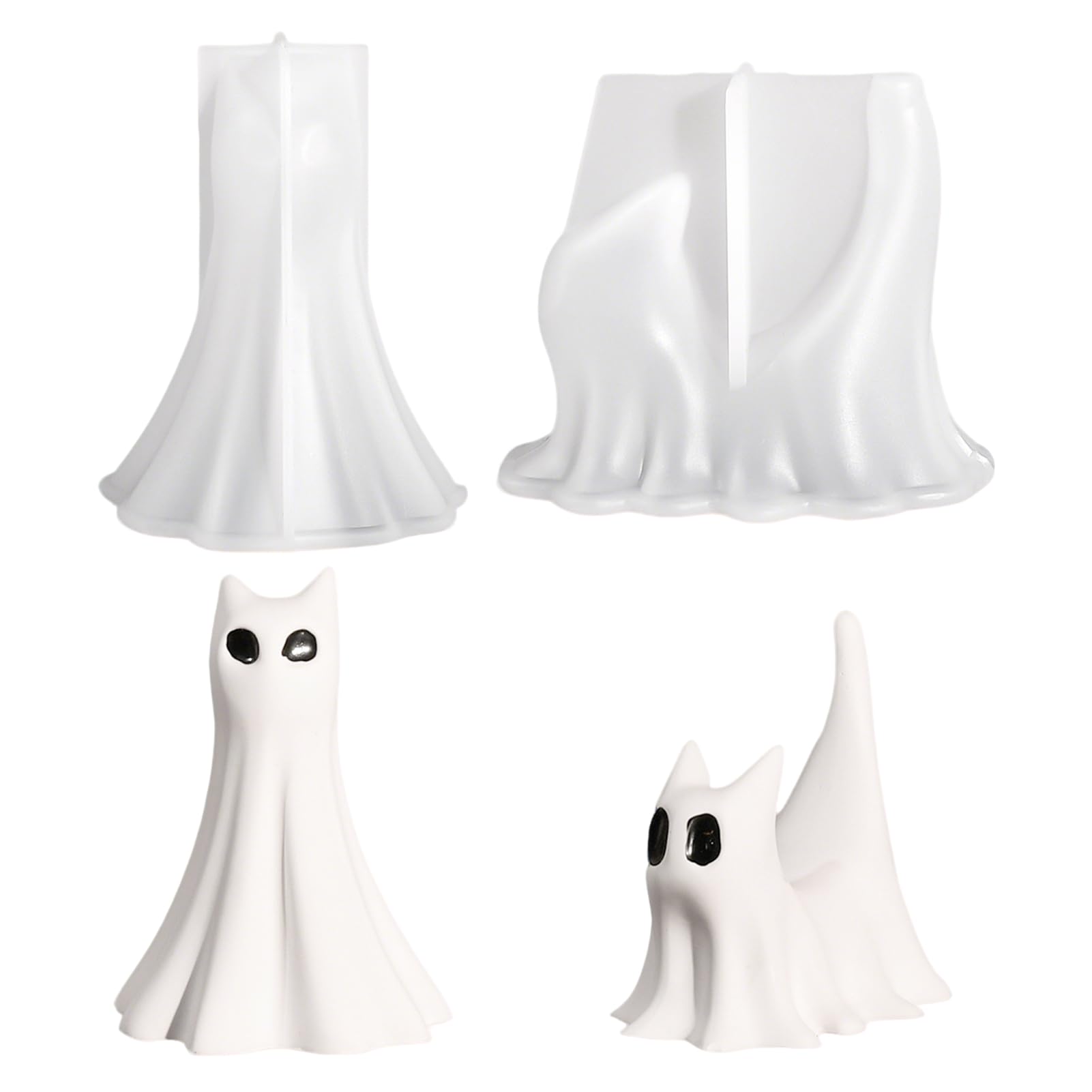 Halloween Silikonformen - Geisterwelpe & Kätzchen Für Kerzen & Resin