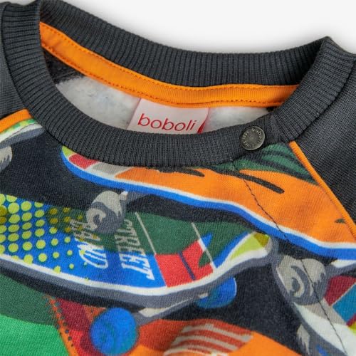 Pull pelucheux boboli bébé garçon à motif snowboard chaud et confortable - 3