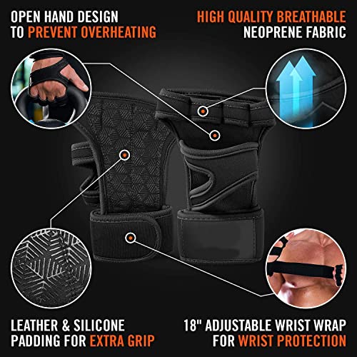Image of Leosportz Gym Gloves for Women Weight Lifting | Workout Gloves with Wrist Support for Women | Crossfit Gym Gloves with Anti Slip Silicon (Black, L)