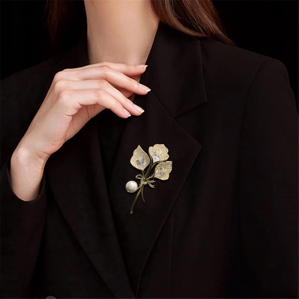 ZHSHYS Temperament Retro Brosche Elegante Temperament Blume Corsage Pin Pullover Jacke Zubehör (Farbe: A, Größe (A