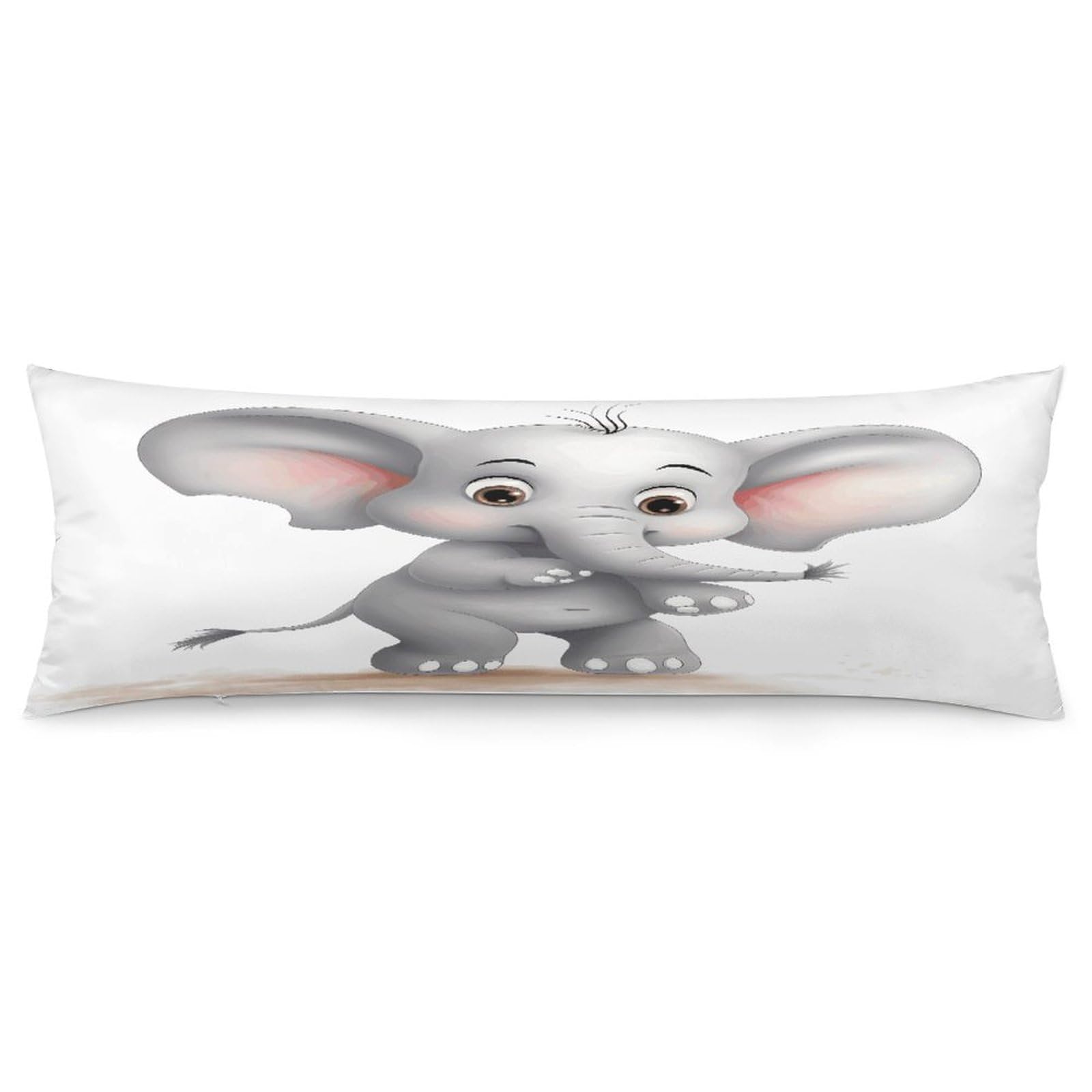 Cute Elephant Pillow Case Soft Breathable Long Pillowcover Pillow Protector Suitable for Sofas Car Chairs and Any Room