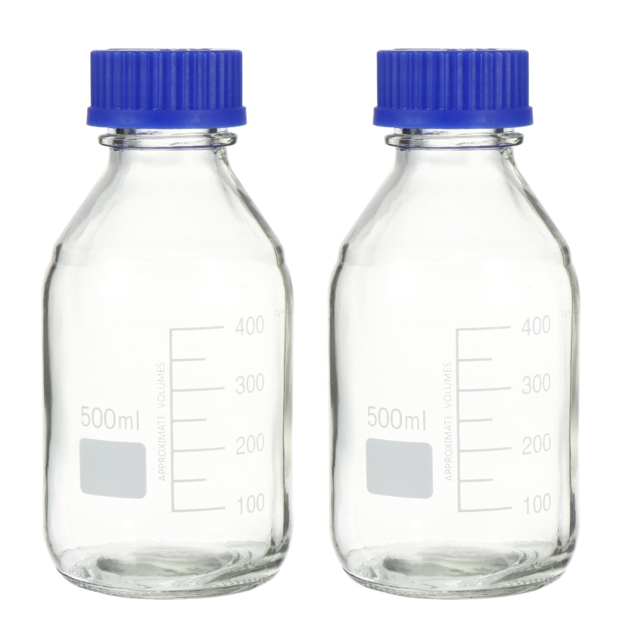 2pcs Reagent Bottle Glass Narrow Mouth Scientific Reagent Bottle Media Storage Bottles with Screw Cap for Lab